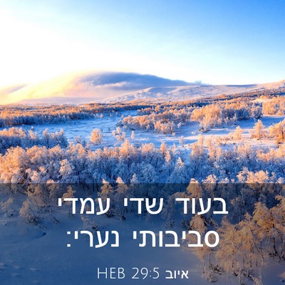 Picture 03 - איוב 29:5 HEB - בעוד שדי עמדי סביבותי - Bible Verse Picture
