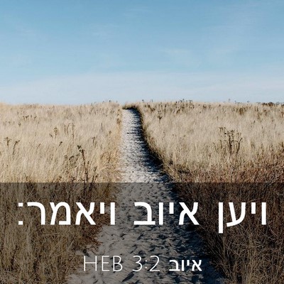 Picture 03 - איוב 3:2 HEB - ויען איוב - Bible Verse Picture