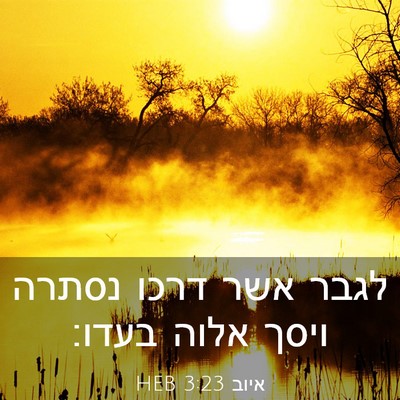 Picture 03 - איוב 3:23 HEB - לגבר אשר דרכו נסתרה ויסך - Bible Verse Picture