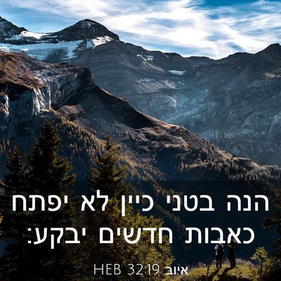 Picture 03 - איוב 32:19 HEB - הנה בטני כיין לא יפתח כאבות - Bible Verse Picture