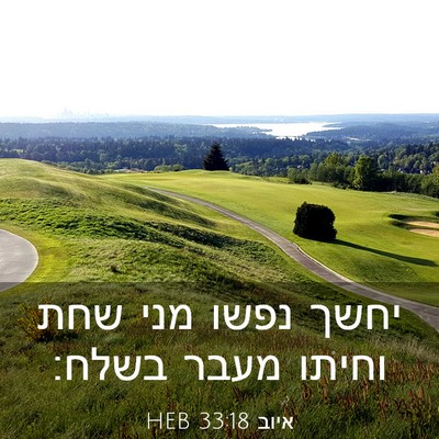 Picture 03 - איוב 33:18 HEB - יחשך נפשו מני שחת וחיתו - Bible Verse Picture