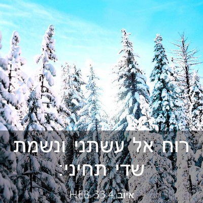 Picture 03 - איוב 33:4 HEB - רוח אל עשתני ונשמת שדי - Bible Verse Picture