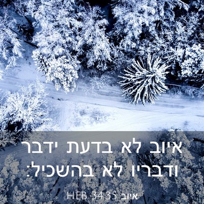 Picture 03 - איוב 34:35 HEB - איוב לא בדעת ידבר ודבריו לא - Bible Verse Picture