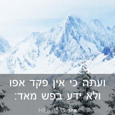 Picture 03 - איוב 35:15 HEB - ועתה כי אין פקד אפו ולא ידע - Bible Verse Picture