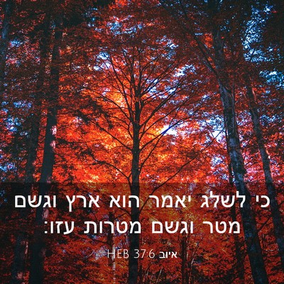 Picture 03 - איוב 37:6 HEB - כי לשלג יאמר הוא ארץ וגשם - Bible Verse Picture