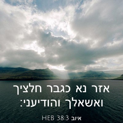 Picture 03 - איוב 38:3 HEB - אזר נא כגבר חלציך ואשאלך - Bible Verse Picture