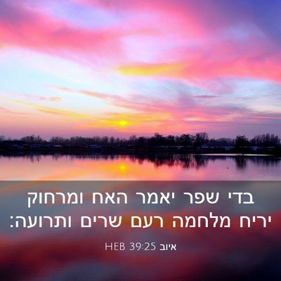 Picture 03 - איוב 39:25 HEB - בדי שפר יאמר האח ומרחוק - Bible Verse Picture