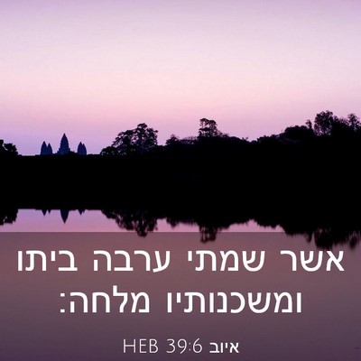 Picture 03 - איוב 39:6 HEB - אשר שמתי ערבה ביתו - Bible Verse Picture