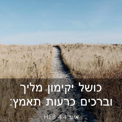 Picture 03 - איוב 4:4 HEB - כושל יקימון מליך וברכים - Bible Verse Picture