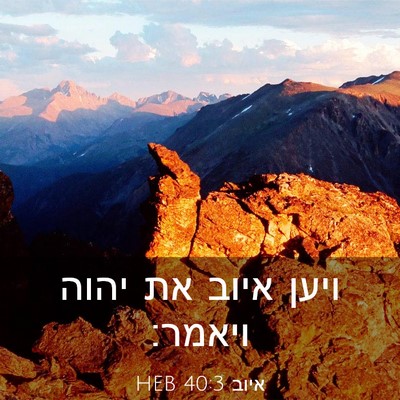 Picture 03 - איוב 40:3 HEB - ויען איוב את יהוה - Bible Verse Picture