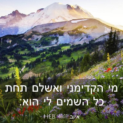 Picture 03 - איוב 41:11 HEB - מי הקדימני ואשלם תחת כל - Bible Verse Picture