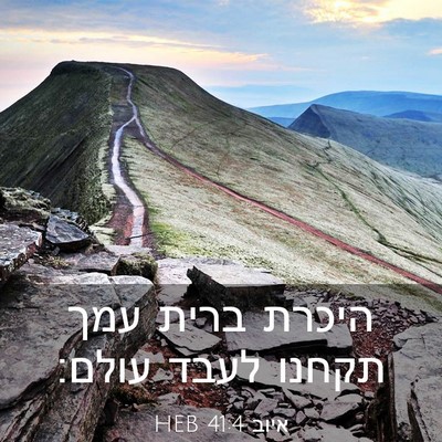 Picture 03 - איוב 41:4 HEB - היכרת ברית עמך תקחנו לעבד - Bible Verse Picture