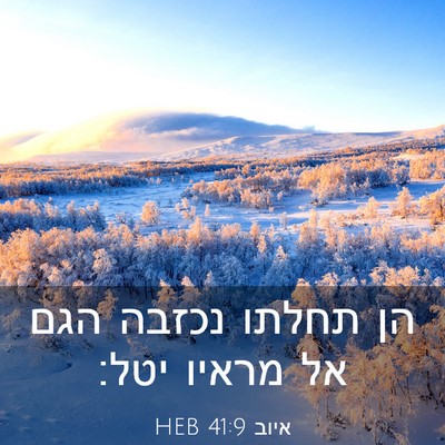 Picture 03 - איוב 41:9 HEB - הן תחלתו נכזבה הגם אל מראיו - Bible Verse Picture