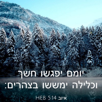 Picture 03 - איוב 5:14 HEB - יומם יפגשו חשך וכלילה - Bible Verse Picture