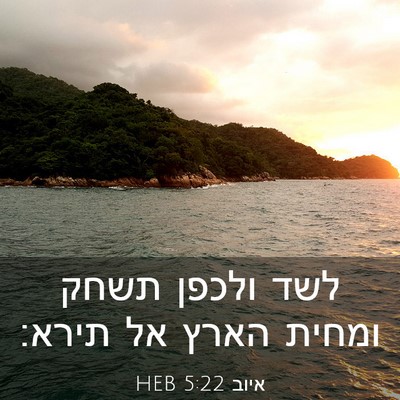 Picture 03 - איוב 5:22 HEB - לשד ולכפן תשחק ומחית הארץ - Bible Verse Picture