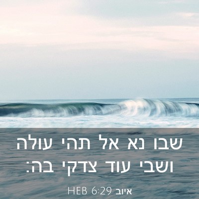 Picture 03 - איוב 6:29 HEB - שבו נא אל תהי עולה ושבי עוד - Bible Verse Picture
