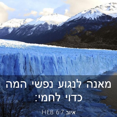 Picture 03 - איוב 6:7 HEB - מאנה לנגוע נפשי המה כדוי - Bible Verse Picture