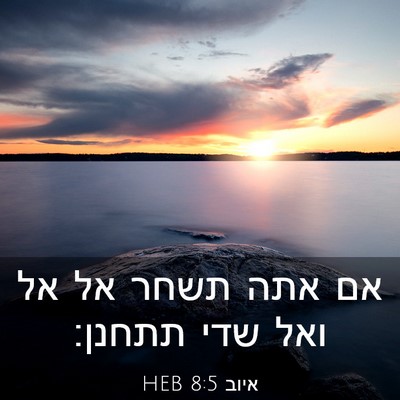 Picture 03 - איוב 8:5 HEB - אם אתה תשחר אל אל ואל שדי - Bible Verse Picture