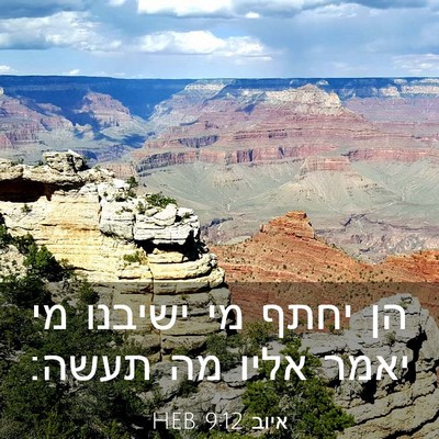 Picture 03 - איוב 9:12 HEB - הן יחתף מי ישיבנו מי יאמר - Bible Verse Picture