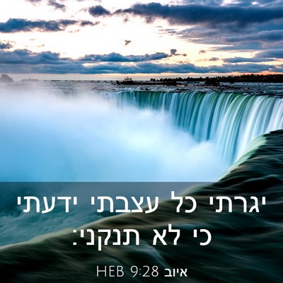 Picture 03 - איוב 9:28 HEB - יגרתי כל עצבתי ידעתי כי לא - Bible Verse Picture