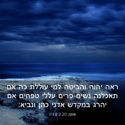 Picture 03 - איכה 2:20 HEB - ראה יהוה והביטה למי עוללת - Bible Verse Picture