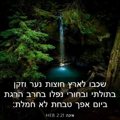 Picture 03 - איכה 2:21 HEB - שכבו לארץ חוצות נער וזקן - Bible Verse Picture