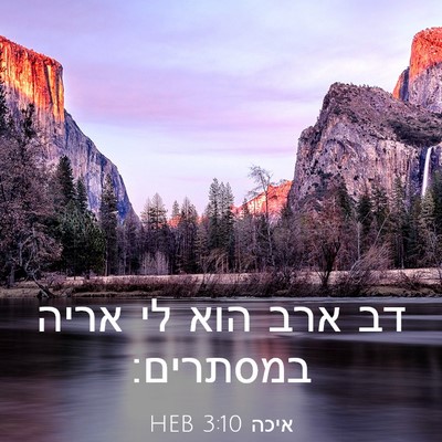 Picture 03 - איכה 3:10 HEB - דב ארב הוא לי אריה - Bible Verse Picture
