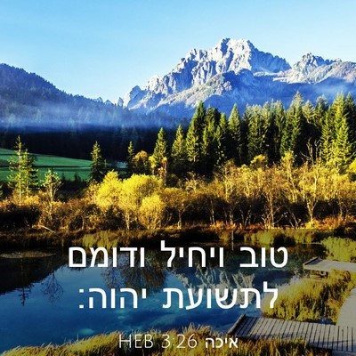 Picture 03 - איכה 3:26 HEB - טוב ויחיל ודומם לתשועת - Bible Verse Picture