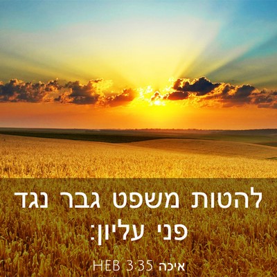 Picture 03 - איכה 3:35 HEB - להטות משפט גבר נגד פני - Bible Verse Picture