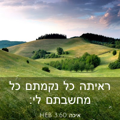 Picture 03 - איכה 3:60 HEB - ראיתה כל נקמתם כל מחשבתם - Bible Verse Picture