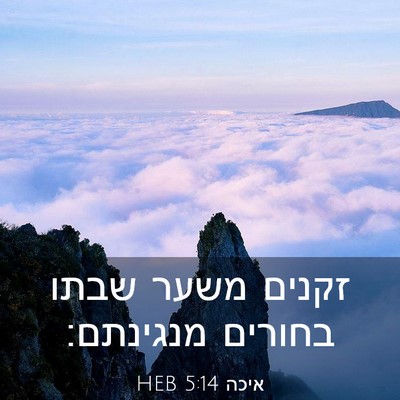 Picture 03 - איכה 5:14 HEB - זקנים משער שבתו בחורים - Bible Verse Picture
