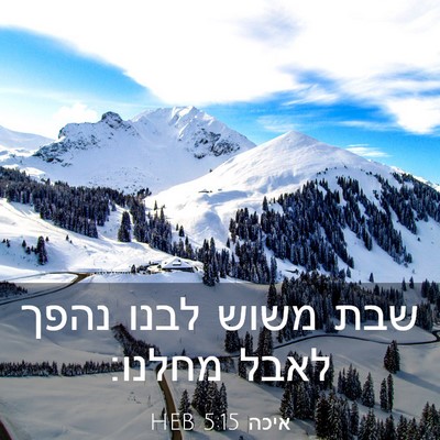 Picture 03 - איכה 5:15 HEB - שבת משוש לבנו נהפך לאבל - Bible Verse Picture