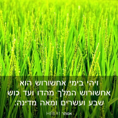 Picture 03 - אסתר 1:1 HEB - ויהי בימי אחשורוש הוא - Bible Verse Picture