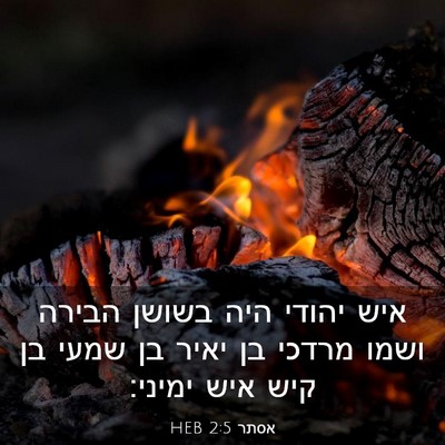 Picture 03 - אסתר 2:5 HEB - איש יהודי היה בשושן הבירה - Bible Verse Picture