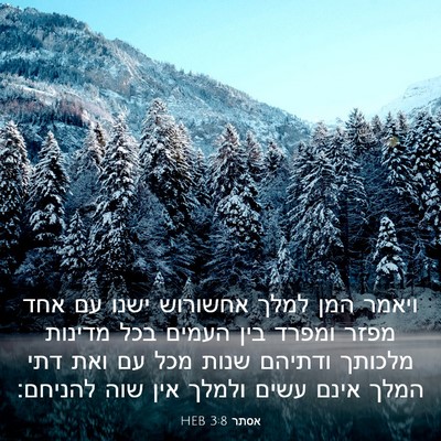 Picture 03 - אסתר 3:8 HEB - ויאמר המן למלך אחשורוש - Bible Verse Picture