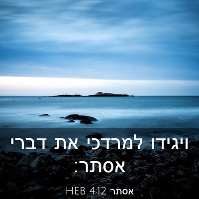 Picture 03 - אסתר 4:12 HEB - ויגידו למרדכי את דברי - Bible Verse Picture