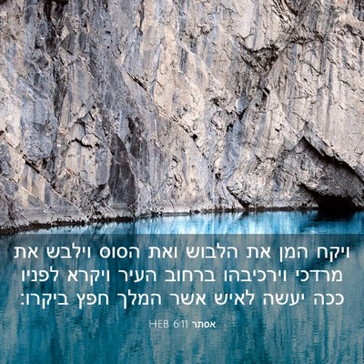 Picture 03 - אסתר 6:11 HEB - ויקח המן את הלבוש ואת הסוס - Bible Verse Picture