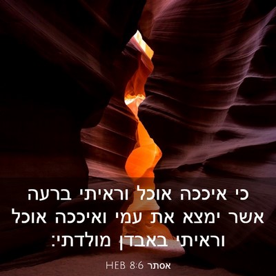 Picture 03 - אסתר 8:6 HEB - כי איככה אוכל וראיתי ברעה - Bible Verse Picture