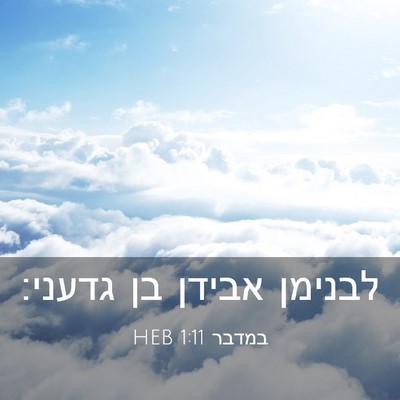 Picture 03 - במדבר 1:11 HEB - לבנימן אבידן בן - Bible Verse Picture