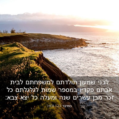 Picture 03 - במדבר 1:22 HEB - לבני שמעון תולדתם למשפחתם - Bible Verse Picture