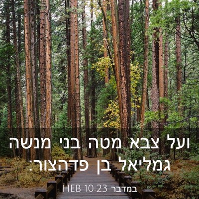 Picture 03 - במדבר 10:23 HEB - ועל צבא מטה בני מנשה גמליאל - Bible Verse Picture