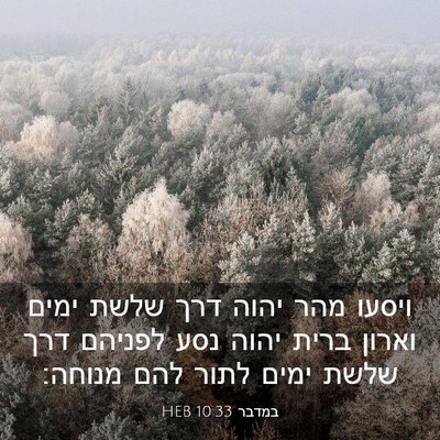Picture 03 - במדבר 10:33 HEB - ויסעו מהר יהוה דרך שלשת - Bible Verse Picture