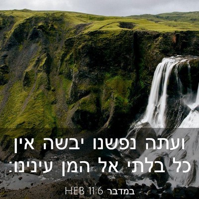 Picture 03 - במדבר 11:6 HEB - ועתה נפשנו יבשה אין כל בלתי - Bible Verse Picture