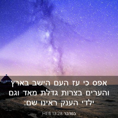 Picture 03 - במדבר 13:28 HEB - אפס כי עז העם הישב בארץ - Bible Verse Picture
