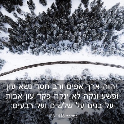 Picture 03 - במדבר 14:18 HEB - יהוה ארך אפים ורב חסד נשא - Bible Verse Picture