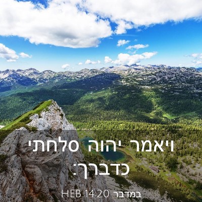 Picture 03 - במדבר 14:20 HEB - ויאמר יהוה סלחתי - Bible Verse Picture