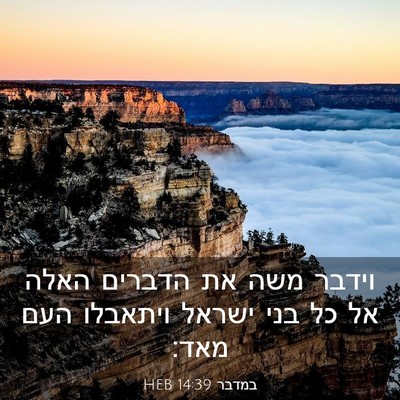 Picture 03 - במדבר 14:39 HEB - וידבר משה את הדברים האלה אל - Bible Verse Picture