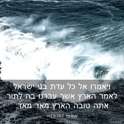 Picture 03 - במדבר 14:7 HEB - ויאמרו אל כל עדת בני ישראל - Bible Verse Picture
