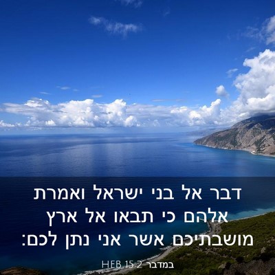 Picture 03 - במדבר 15:2 HEB - דבר אל בני ישראל ואמרת אלהם - Bible Verse Picture