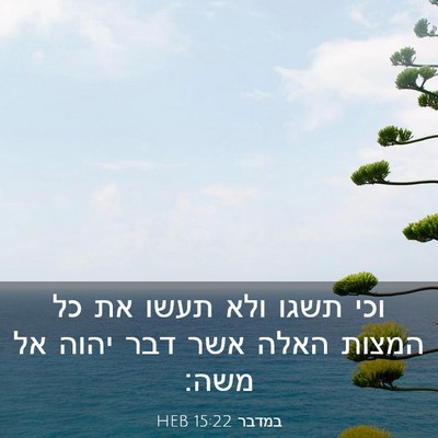 Picture 03 - במדבר 15:22 HEB - וכי תשגו ולא תעשו את כל - Bible Verse Picture